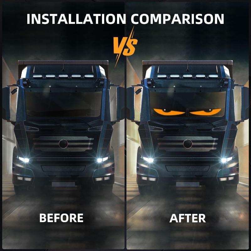 2PCS Devil Eyes Light Cars Dynamic Big Led Eyes for Car 13.7 X 4inch Programmable Flexible LED Display Soft Screen Devil Eyes