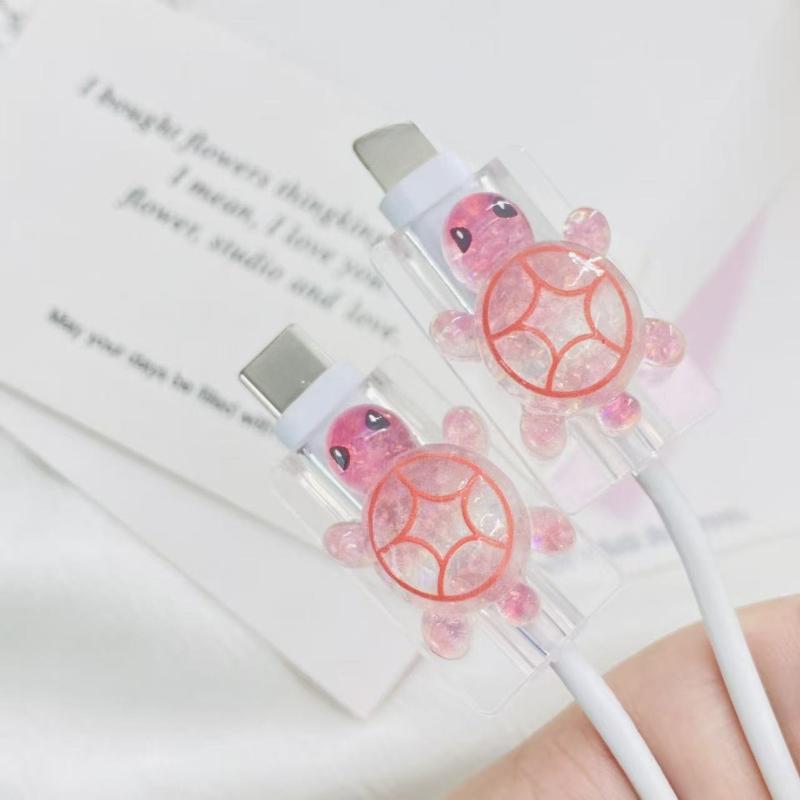 2Pcs Charger Cable Winder Protector White Bear Cartoon Saver Data Line Protective Case Earphone Cord Sleeve Cover Wire Organizer