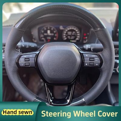 Car Steering Wheel Cover Hand Sewn Carbon Fiber Leather For Honda Civic CRV CR-V Accord ZR-V Car Accessories