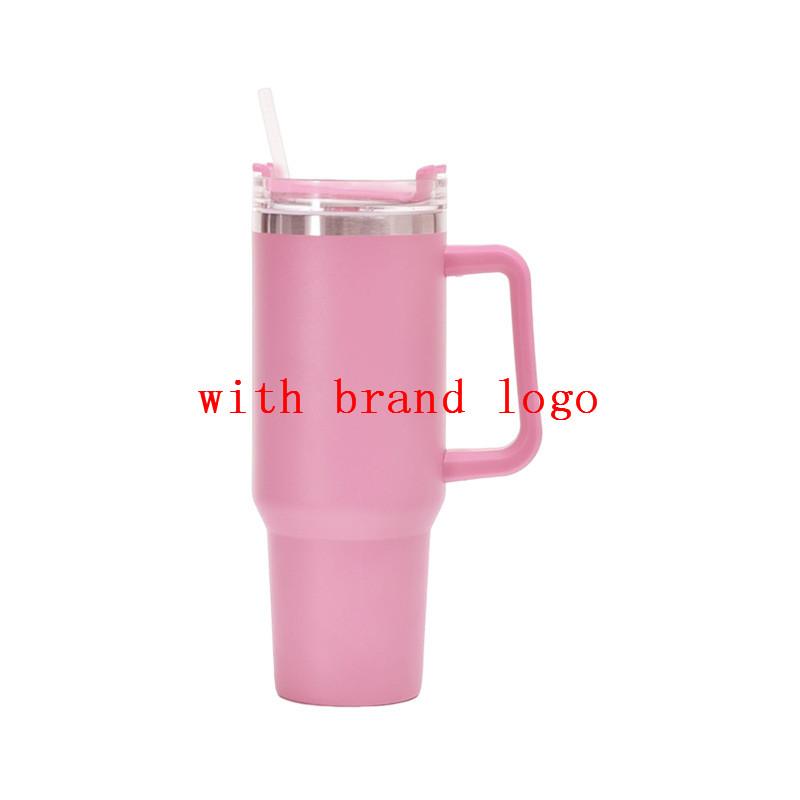 With Logo 40 Oz Tumbler with Handle Insulated Mugs With Lids and Straws Stainless Steel Coffee Tumbler Cups Water
