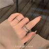Elegant Double-Layer Zircon Cross Ring - Minimalist Open Design for Women