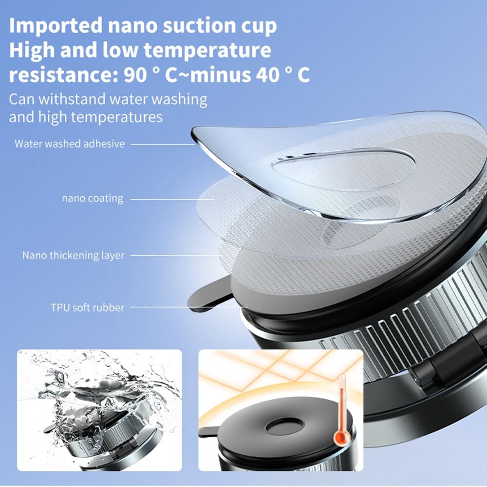 K1 Magnetic Car Phone Mount with Suction Cup Base 360 Degree Rotation Foldable Navigation Stand