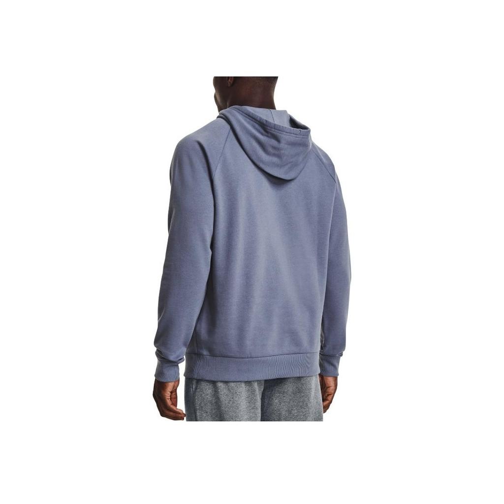 Under Armour Solid Logo Print Fleece Hoodie Men Hoodie Mist-Blue 1357092-767