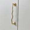 Wave Shaped Cabinet Door Handles Bright Silver Wardrobe Pulls Cabinet Bar Pulls  For Wardrobe