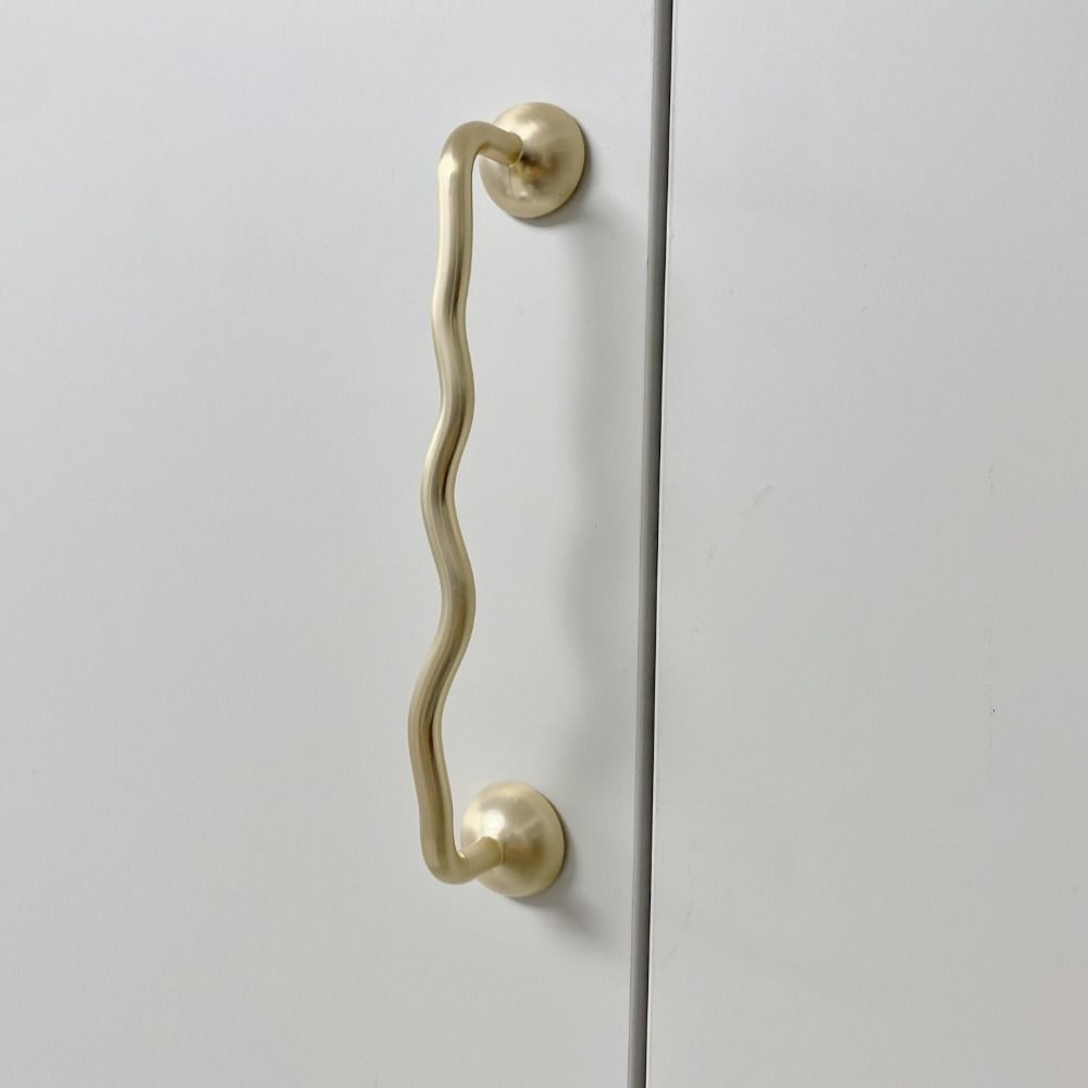 Wave Shaped Cabinet Door Handles Bright Silver Wardrobe Pulls Cabinet Bar Pulls  For Wardrobe