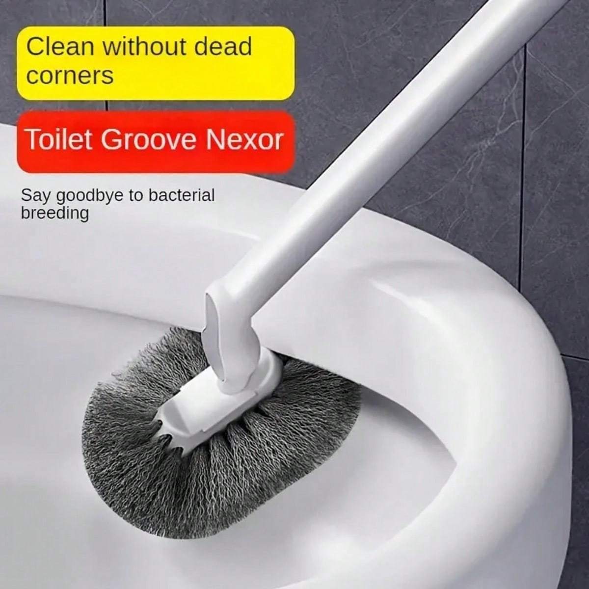 

Japanese Wall-Mounted Toilet Brush with Soft Bristles for No Dead Angle Cleaning, Plastic Bathroom Cleaning Tool. Large toilet brush сірий
