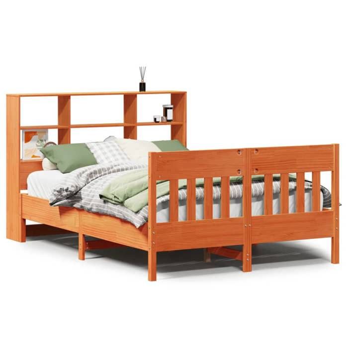 VidaXL Bed Frames Without Mattress Wax Brown 120x190cm Solid Pine Wood, Bed, Bedroom Furniture, Wooden Bed, Bed 3323241