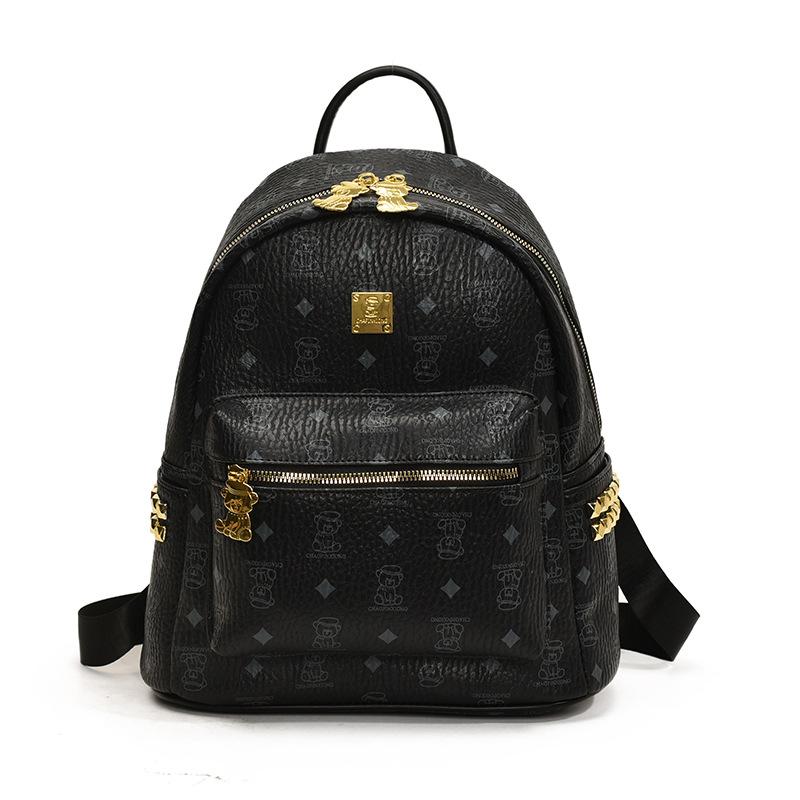 UR Cute Bear Backpack Large Capacity Women's Bag Versatile Trend Handbag Commuting Light Foreign Bag