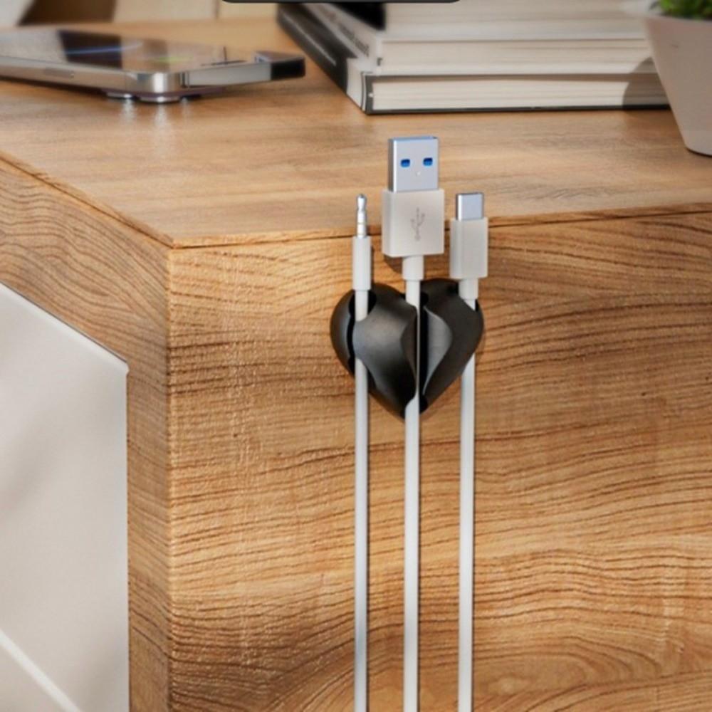 4Pcs Self-Adhesive USB Charging Cable Clips Silicone Cable Clips Holder Home Use