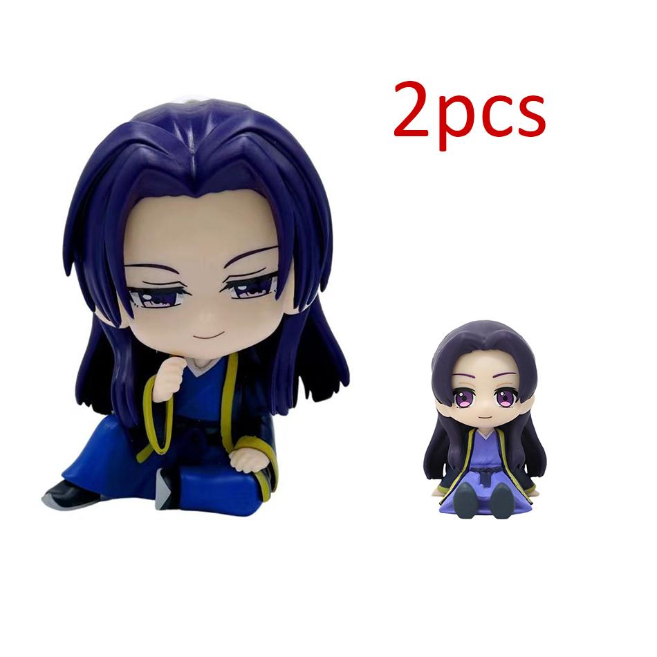 4 Piezas Q-Mini Las Crónicas del Boticario Maomao Jinshi Mini Figura Periféricos de Anime Kawaii Juguetes Sentados Adornos de Escritorio Coche Modelo Regalo