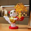 Lucky Cat Crystal Wealth Tree Ornament - High-End Housewarming Gift.