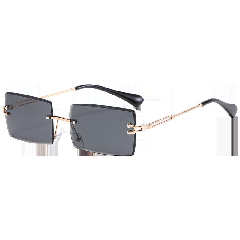 Trendiga ramlösa solglasögon för kvinnor med gradient - Fyrkantig design med skurna kanter