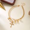 Luxury Baroque Imitation Pearl Cross Zircon Layered Necklace for Women Y2K Vintage Gold Plated Chain Choker Party Jewelry Gift