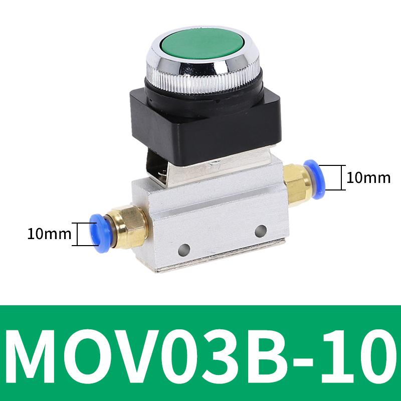 Mechanisches Ventil MOV-03B 1/8" Gewinde 2 Positionen 3 Wege Roter Grüner Flacher Druckknopf Momentanes Pneumatikventil