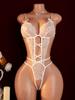 Sexy Bodysuit Hollow Lingerie For Couple Sex Clothes Backless Underwear Sleepwear Lace Crotchless Teddies Costumes Back Closure