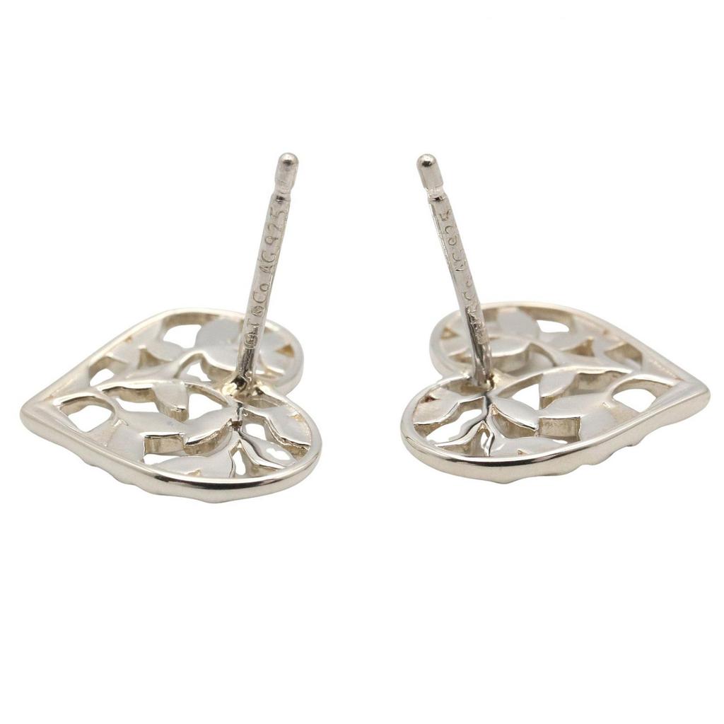 Used TIFFANY & CO Olive Leaf Heart Pierced Earrings Pierced Earrings Silver925 Silver Used