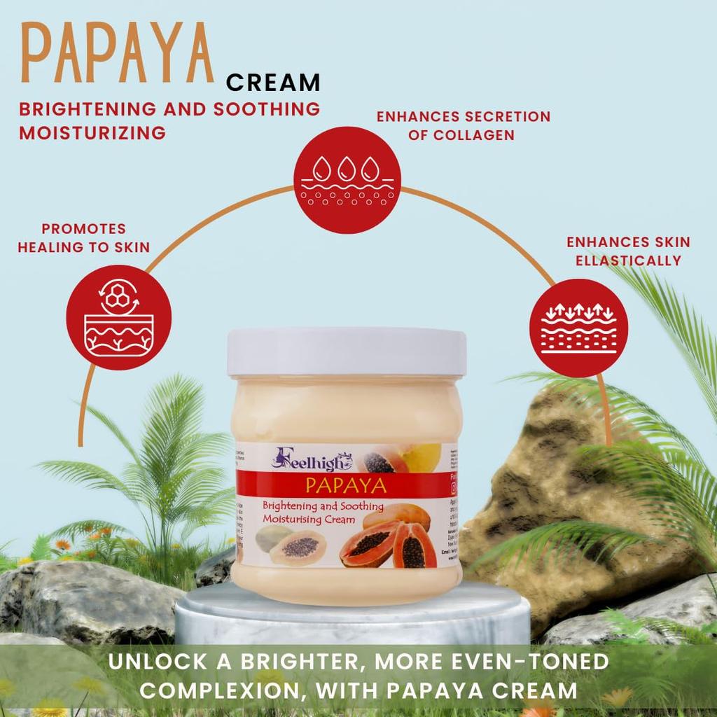 Feelhigh Face and Body Gold Scrub 500gm Skin Shiny And Cream 500gm - Skin Care and Facial Products -Man Woman (Gold Scrub And Papaya Cream)