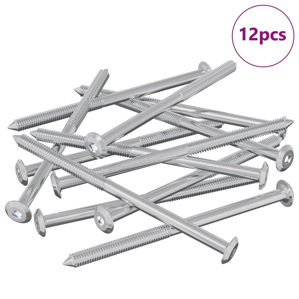 Furniture Screws 12 pcs Silver M6 x 100 mm Steel