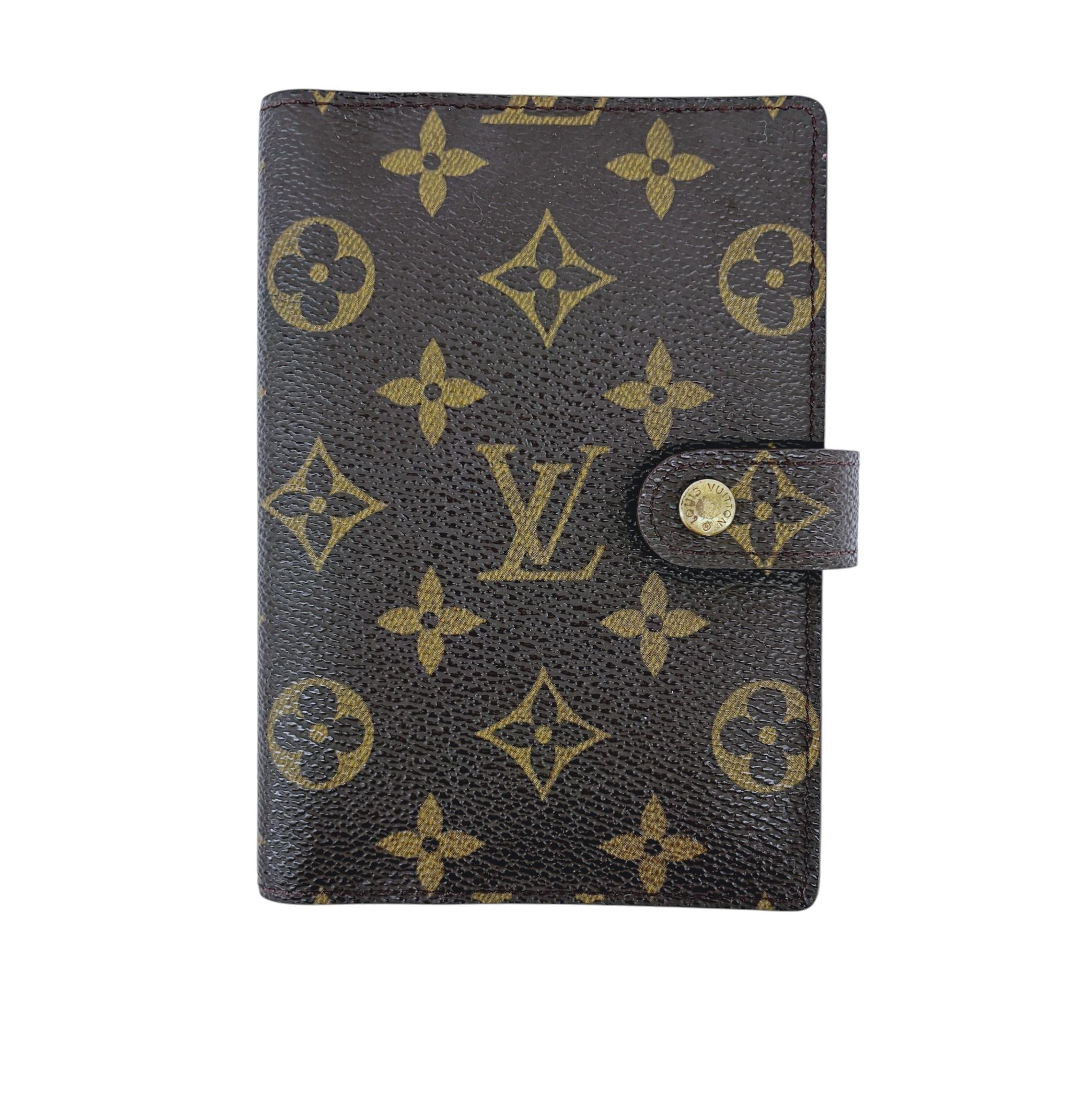 used LOUIS VUITTON Agenda PM Monogram Planner Cover Notebook Brown Gold SP1000