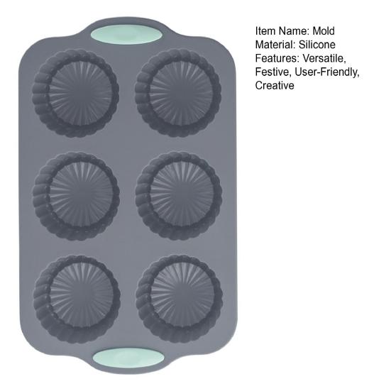 6-dutinková silikonová forma na věnec Vánoční pečicí forma na cupcakes mýdlo čokoládu Flexibilní DIY řemeslná forma a forma na sváteční pochoutky