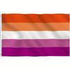 1pc Single-Sided Garden Flag, Lesbian Pride Flag, Outdoor Pride Month Sunset Lesbian Rainbow Flag Banner Decoration for Parades and Parties, Outdoor A