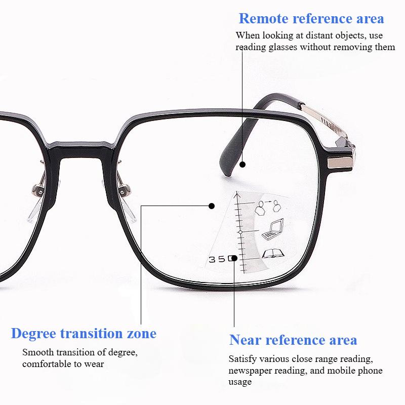 Photochromic Progressive Reading Glasses Anti Blue Light Multi Focus for Far Near Viewing