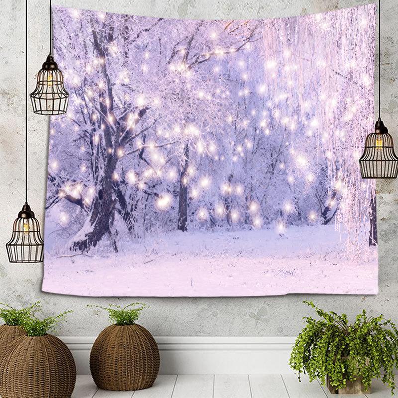Snowy Pine Forest Tapestry for Living Room and Bedroom Wall Decor - Soft and Cozy Home Decor with Easy Installation