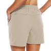 Women's  Color Workout Hidden Pockets Athletic Shorts Legs Beach Pants