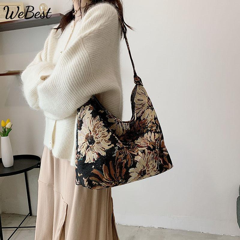 

Large Capacity Women s Canvas Shoulder Bag синій