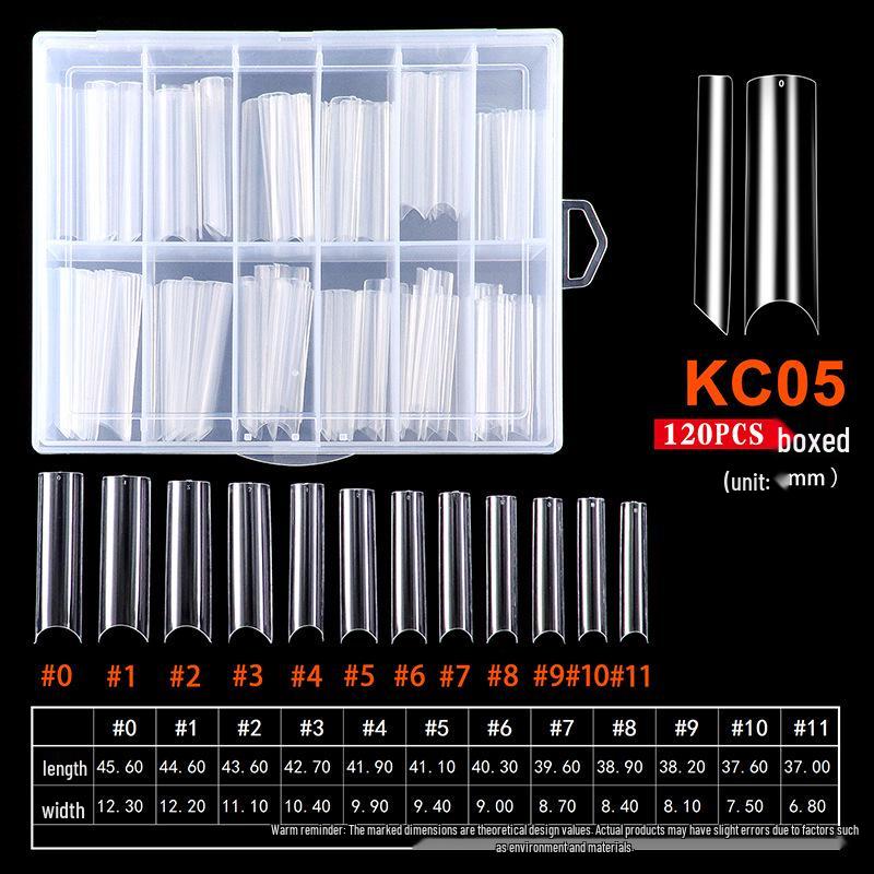 120 Extra Long Trapezoid French Nail Tips - Seamless Full/Half Cover, Wearable False Nails