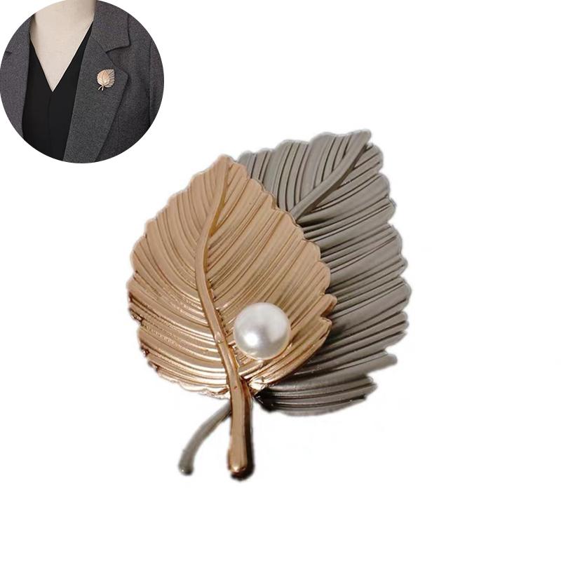 

Антиэкспозиционные аксессуары для одежды, простой элегантный корсаж, женский эмалированный шарф с пряжкой в ​​стиле ретро, ​​кленовая жемчужная булавка, брошь в корейском стиле