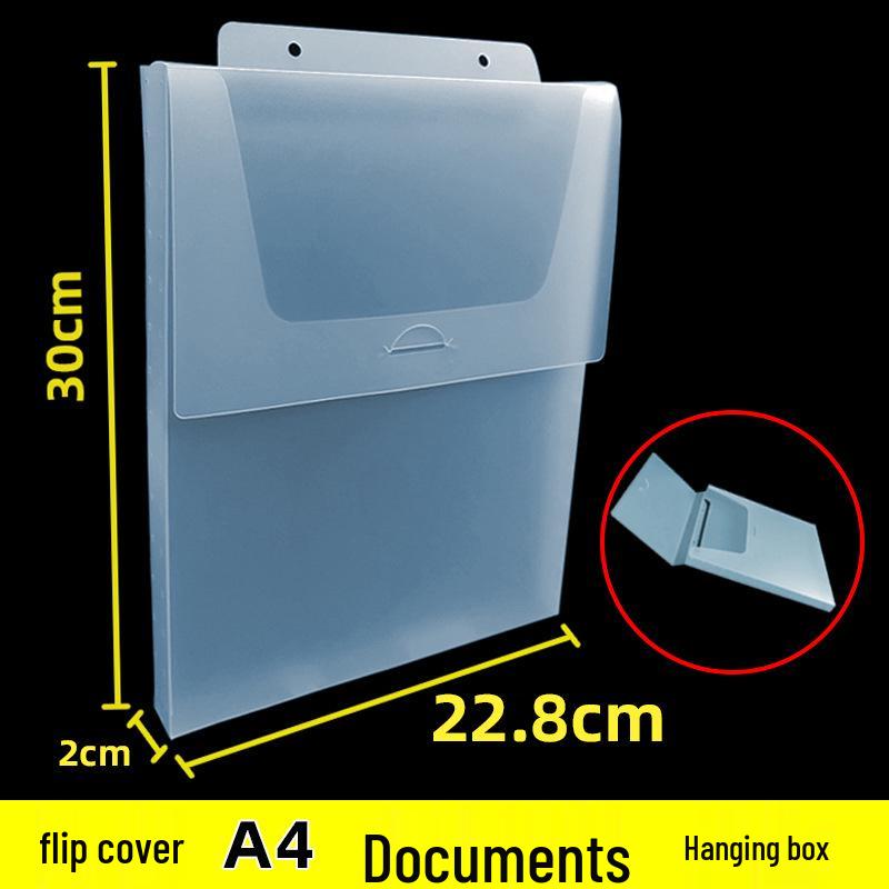 A4 Hanging File Box & Display Board: Flip-top Transparent Storage for Documents & Stationery