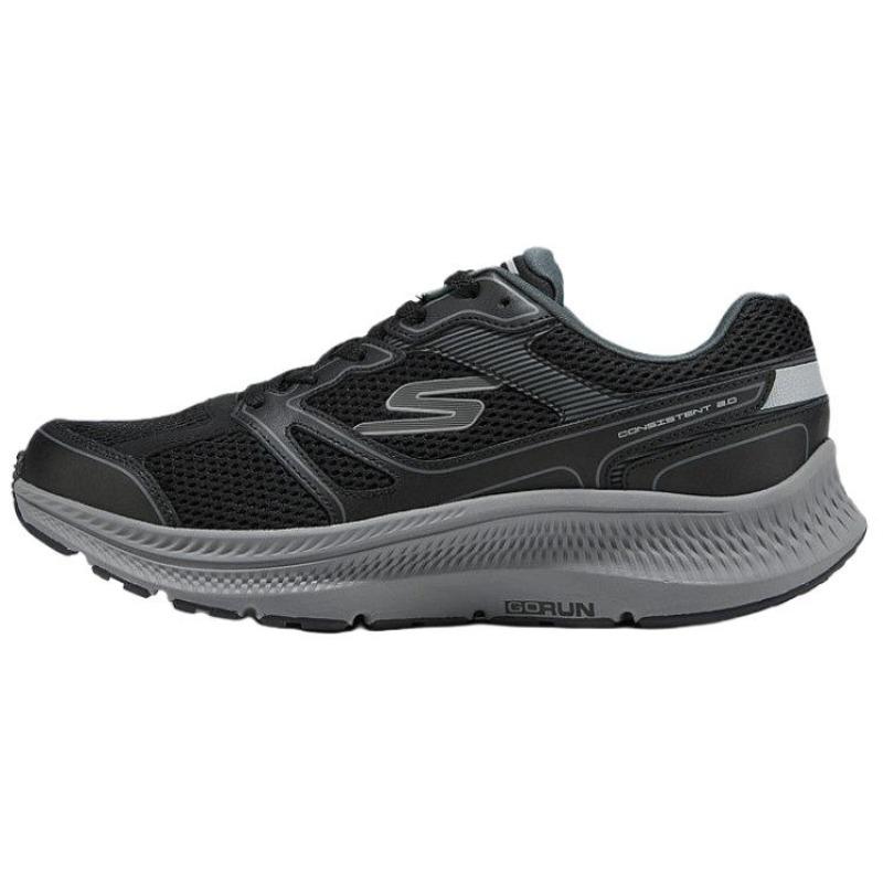 Skechers MEN Lightweight Responsive Cushioned Low Running Shoes Black Gray 220861-BKCC 42.5
