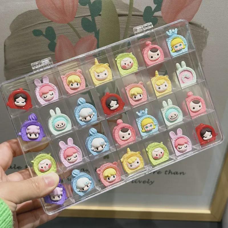 Průhledný úložný box s 28 přihrádkami na šperky a nail art