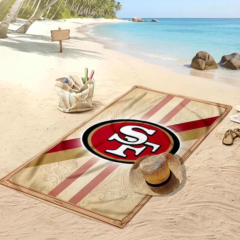 Asciugamano da Spiaggia Stampa San Francisco 49ers Morbido Portatile Asciugatura Rapida?Asciugamano Asciutto Per Piscina Vacanza Estiva Sport all'Aperto