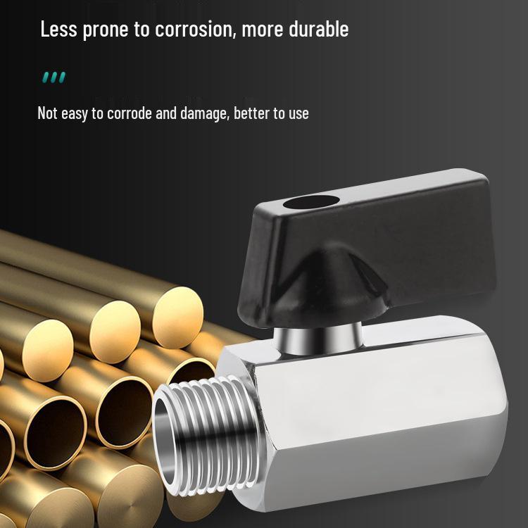 All-Copper Mini Ball Valve with Male/Female Threads, Pneumatic Micro Valve Sizes: 1/8", 1/4", 3/8", 1/2", 3/4".