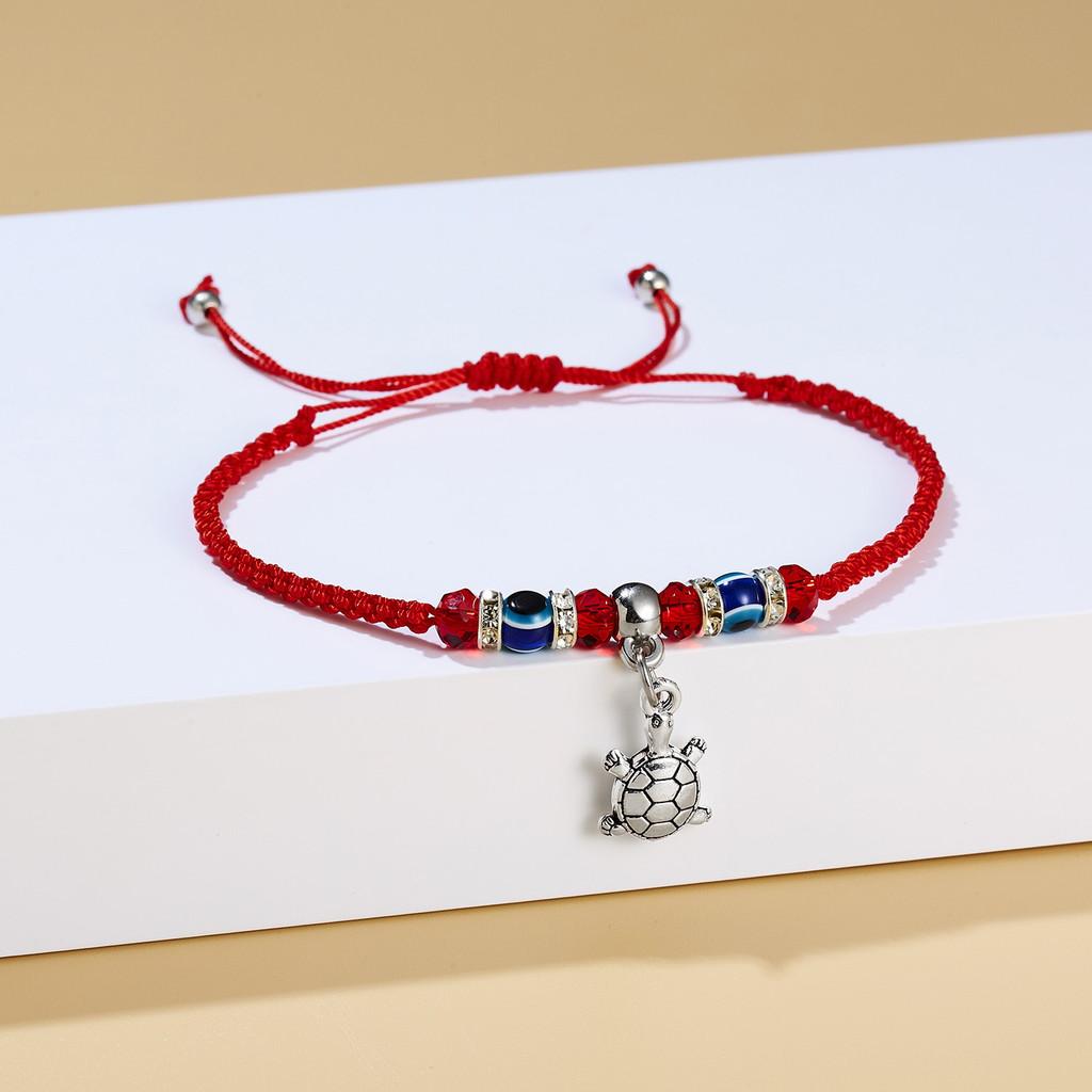 Owl Flower Turtle Elephant Pendant Weaving Bracelet With Alloy For Gift And Travel