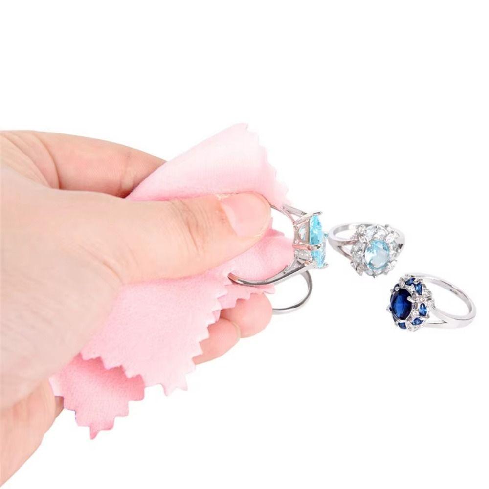 50Pcs Soft Fabric Jewelry Cleaning Cloth 8x8cm Cleaning Polishing Cloth Jewelry Maintenance