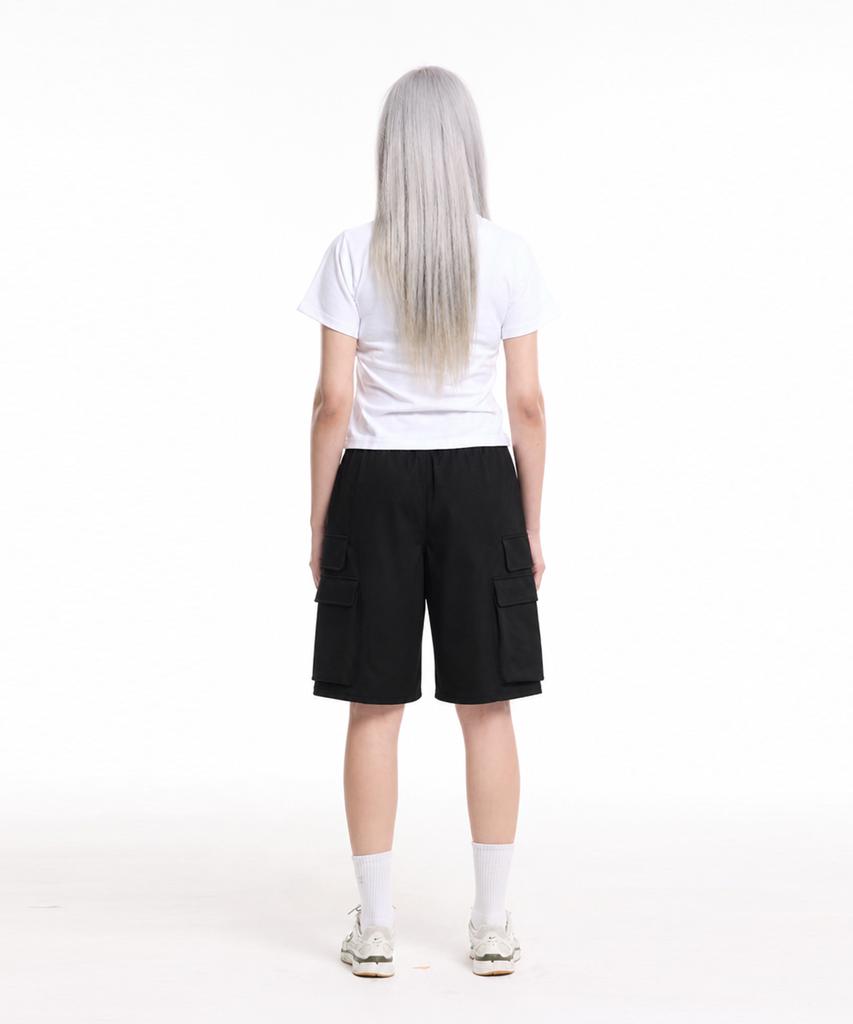 CREAM SODA LAB Air Bermuda Side Cargo String Shorts Black