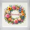 Welcome Wreath Static Cling Window Sticker Self-Adhesive Removable Bedroom Living Room Balcony Glass Door Home Decor Art