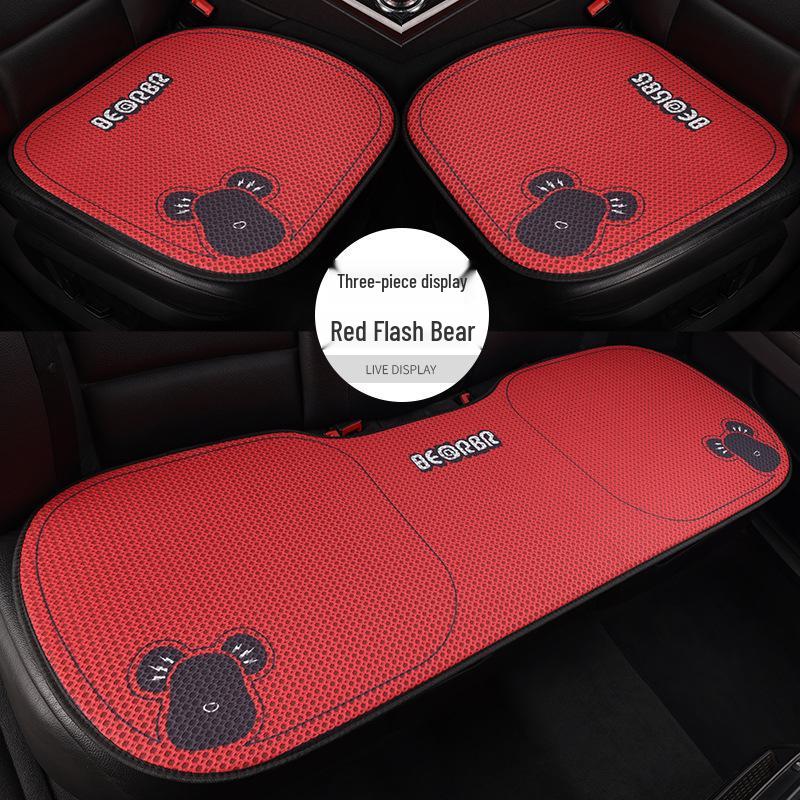 Universal Cartoon Linen Car Seat Cushion - Warm, Stylish, Four Seasons Comfort