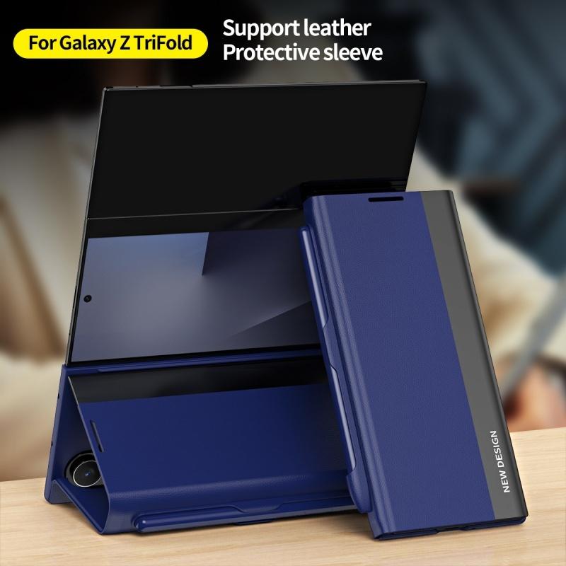 Leather With Stylus Stand Case for Samsung Galaxy Z TriFold / Z Fold 8 Ultra / 7 6 5 4 3 Folding Frosted Shockproof Back Cover