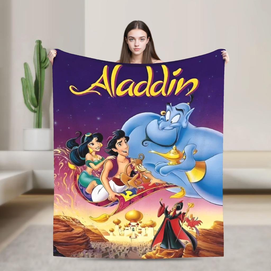 Aladdin Jasmine Cartoon Blanket Warm Fluffy Plush Throw Blanket For Couch Bed Decorative Flannel Bedspread Bed Cover