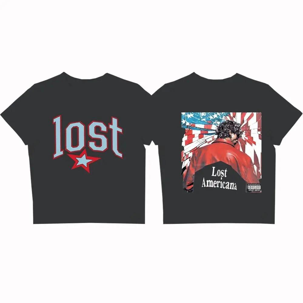 

Y2k Харадзюку Футболка MGK Lost The American Machine Gun Kelly Укороченный топ Модный принт Хлопок Свободный Хип-хоп Топ Унисекс 4XL
