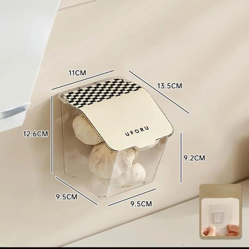 

Кухонная корзина для хранения Прозрачный ящик для хранения овощей Органайзер для специй Настенный ящик для хранения Настенный контейнер для продуктов A