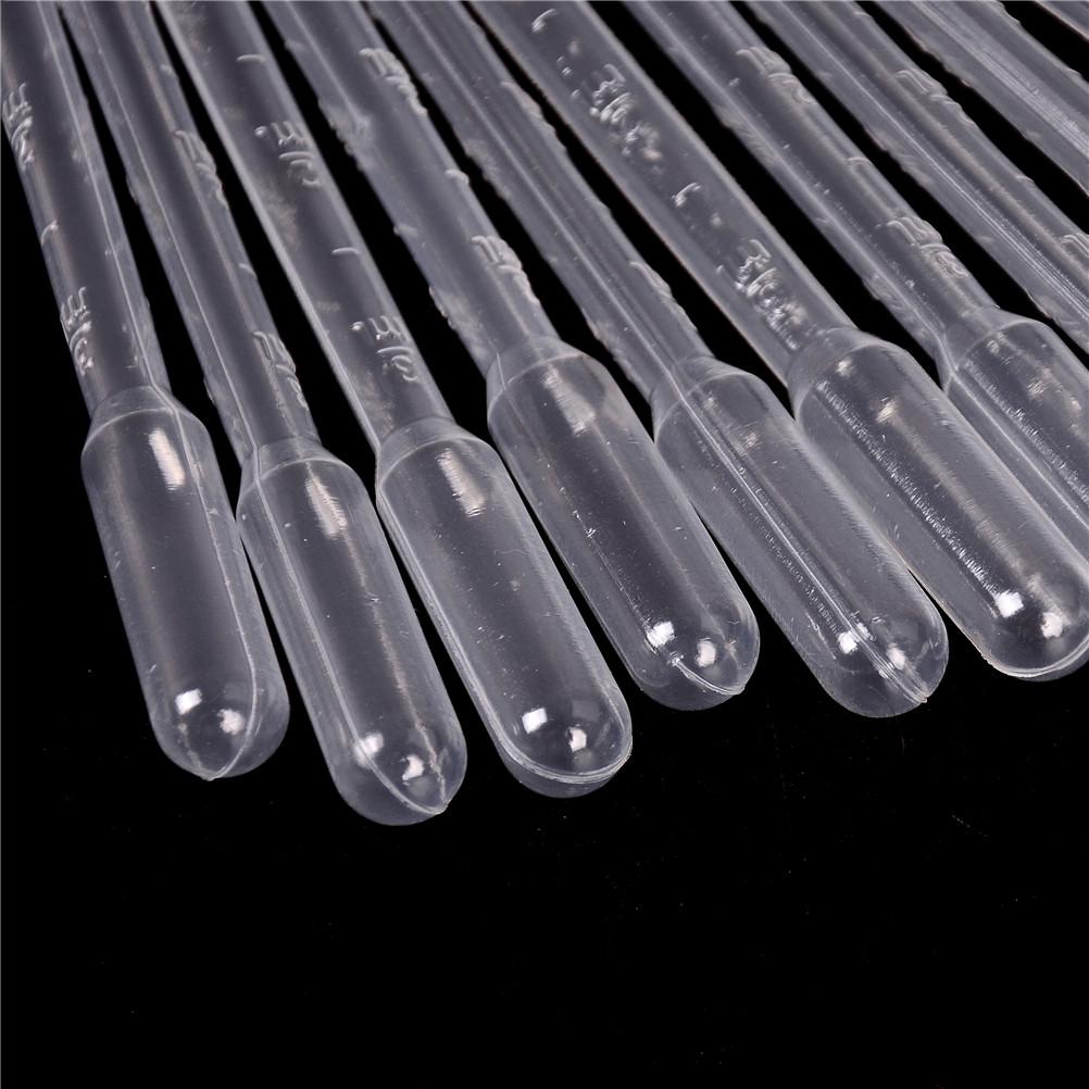 100Pcs 3Ml Transparent Pipettes Disposable Safe Dropper Graduated Pipettes