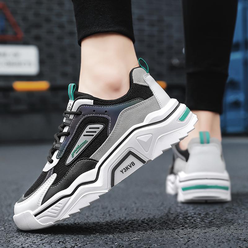 Men's breathable thick soled casual sports shoes summer soft sole student flat walking shoes outdoor running shoes male sneakers