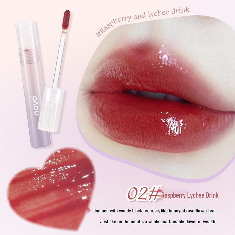 NOVO5821 Watery Crystal Iridescent Lip Gloss: Hydrating, Silky, Easy-to-Apply Formula Enhances Complexion and Brightens
