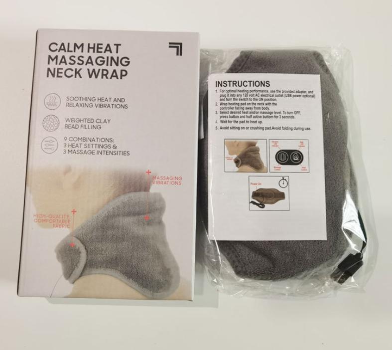 New Hot Sell Portable Heat Massaging Neck Wrap Memory Foam Electrically Heated Massage Neck Heat Therapy Massage Pillow