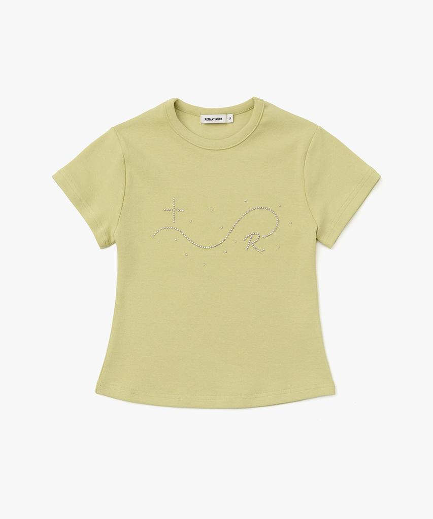 Lomaentinueo Signature R Wave Crop Cotton T-Shirt (Light Green)